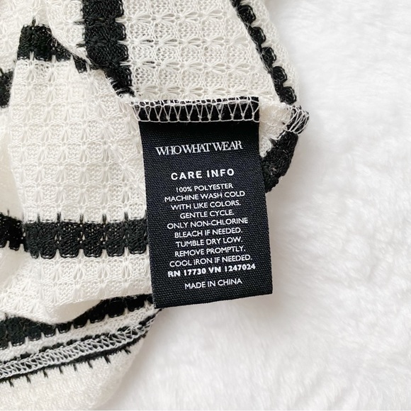 Black & White Semi Sheer Knit Top - Picture 6 of 9